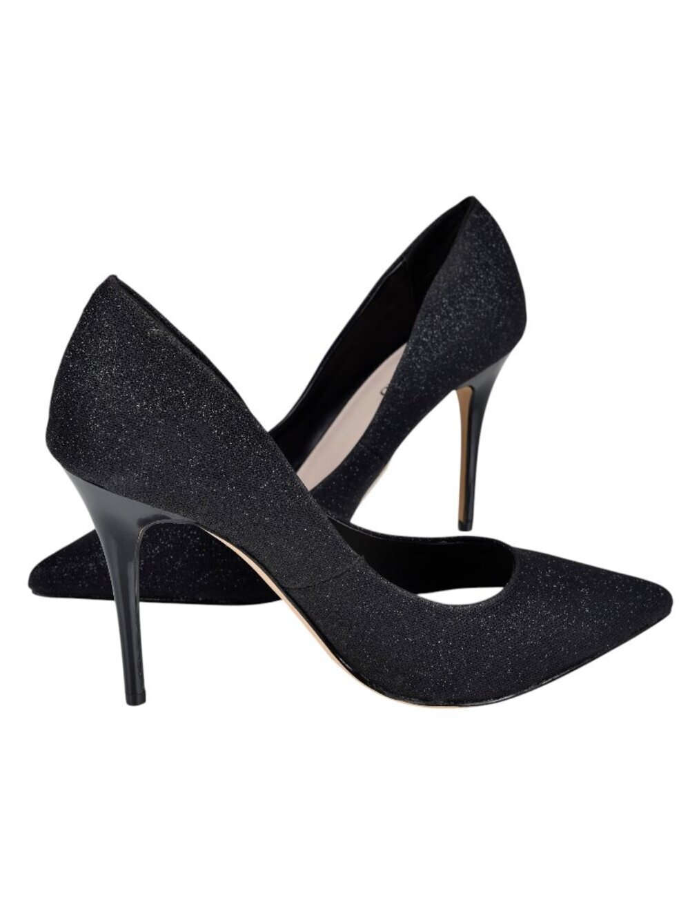 NWT Le Chateau Black Glitter  Sparkly Pump Heels Size 7